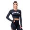 Dámské tričko Crop Top Sporty Hero Long Sleeves Mocha - NEBBIA - Velikost M