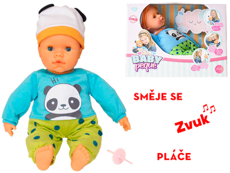 Miminko 38cm měkké tělo na baterie 3zvuky v krabičce