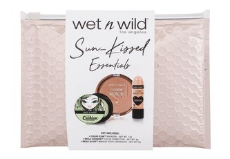 Wet n Wild Sun-Kissed Essentials korektor Mega Cushion 8 g + bronzer Color Icon 13 g Ticket to Brazil + korektor Mega Glo 6 g Follow Your Bisque + kosmetická taštička