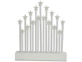 svícen vánoční el.17 svíček LED,teplá BÍ,hvězda,dřev.BÍ,27,7x26x4cm,do zásuvky