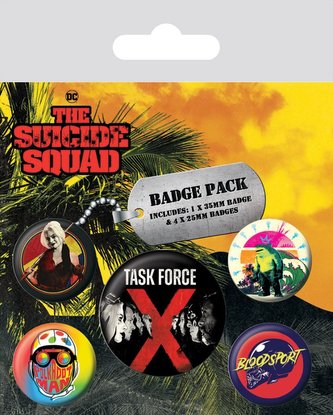 Placky DC Comics|Suicide Squad|Sebevražedný oddíl: Task Force set 5 kusů (25 mm, 38 mm)