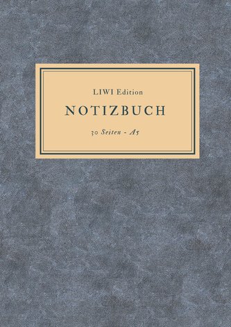 Dünnes Notizbuch A5 liniert - Notizheft 30 Seiten 90g/m² - Softcover blau meliert - Papier aus nachhaltiger Forstwirtschaft