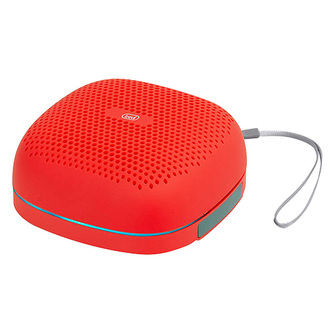 Reproduktor Trevi, XR 8A15 RD, přenosný, bezdrátový poslech hudby ze všech zařízení Bluetooth, přehrávač MP3 karet Micro SD, funkce TWS, LED pásek, index ochrany IPX5, vysokokapacitní lithiová baterie, 5 W