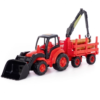 Traktor s přívěsem a radlicí velky