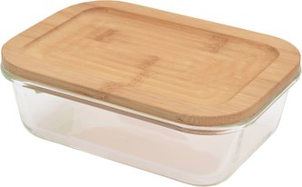 Dóza na potraviny 640 ml sklo s bambusovým víčkem