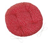 Sedák Adéla prošívaný kulatý - červený kvítek - průměr 40 cm
