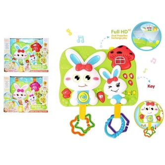 Baby lampička zajko na postílku, projekc