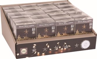 Světla vánoční 40 LED žárovek hvězda teplá bílá