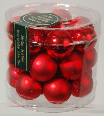 Ozdoba kuličky červené 2,5 cm 24 ks