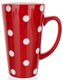 Hrnek 450 ml červený s puntíky