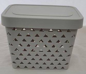 Košík s uchy a víkem 31,5x24x21,5 cm plast