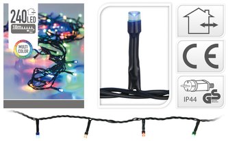 Světla vánoční 240 LED žárovek barevné, 18 m