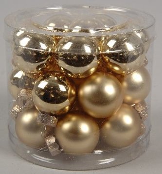 Ozdoba kuličky zlaté 2,5 cm 24 ks