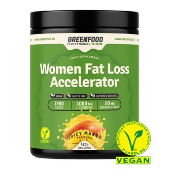 GreenFood nutrition - Performance women fat loos accelerator 420g - Mangový juice GreenFood nutrition - Performance women fat loos accelerator 420g - Mangový juice