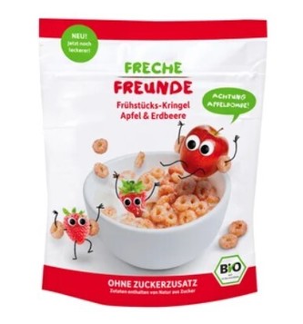 Freche Freunde BIO Cereálie - kroužky - Jablko a jahoda 125 g