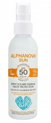 ALPHANOVA SUN opalovací krém sprej rodinný v hliníkovém obalu SPF 50 BIO 150 g