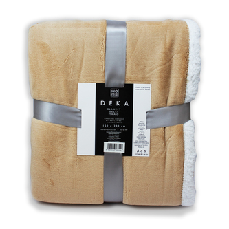Deka mikroflanel s beránkem, 150 x 200cm, béžová