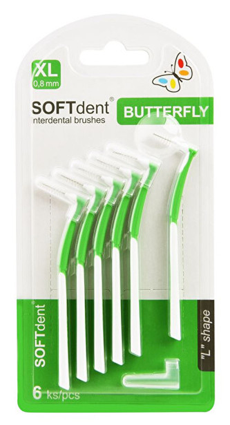 SOFTdent Butterfly Mezizubní kartáček zahnutý 0,8 mm
