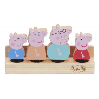 PEPPA PIG Dřevěná rodinka, figurky 4 kusy