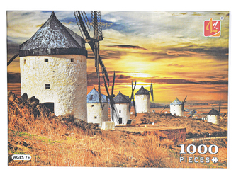Puzzle 70x50cm Větrné mlýny 1000dílků v krabičce