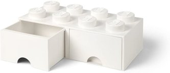 Úložný box LEGO s šuplíky 8 - bílý