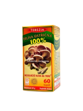 Terezia - Hlíva ústřičná 100% 60 kapslí Terezia - Hlíva ústřičná 100% 60 kapslí