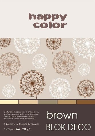 Blok A4/20K Deco Brown 170g HAPPY COLOR