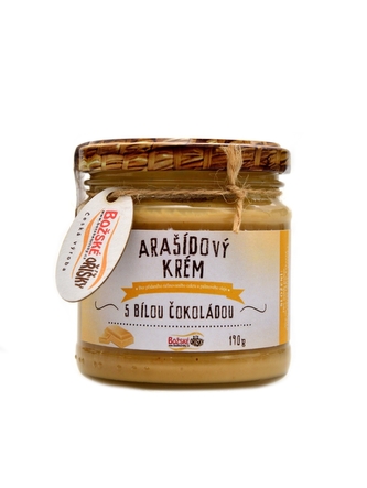 Božské oříšky - Arašídový krém s bílou BIO čokoládou 190 g
