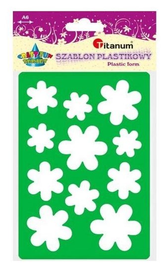 Szablon plastikowy A6 kwiaty zielony, fioletowy