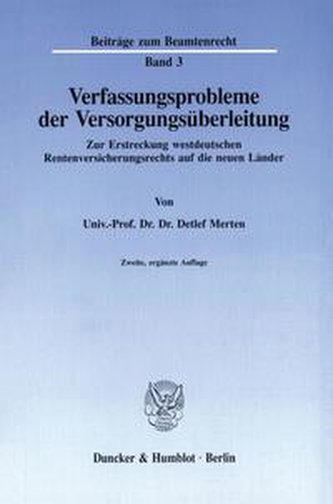 Verfassungsprobleme der Versorgungsüberleitung