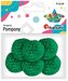 Pompony włóczkowe 3cm zielone 6szt.