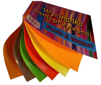 Wycinanka samoprzylepna A4/6K fluo & brokat