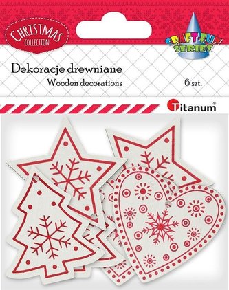 Ozdoba drewniana zawieszka 6szt.