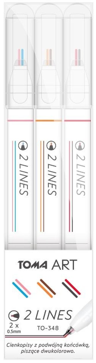 Cienkopis 2 Lines A 3 kolory TOMA