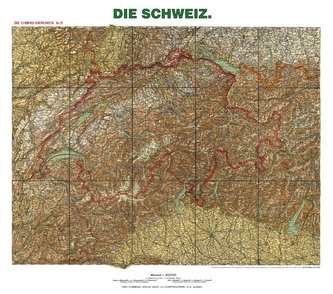 Historische Karte: Die SCHWEIZ - um 1905 [gerollt]