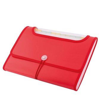 Teczka A4 12 przegródek czerwona D.RECT