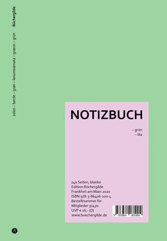 Wende-Notizbuch grün-lila