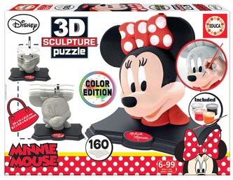 Puzzle 3D 160 Myszka Minnie (rzeźba do pomalowania)