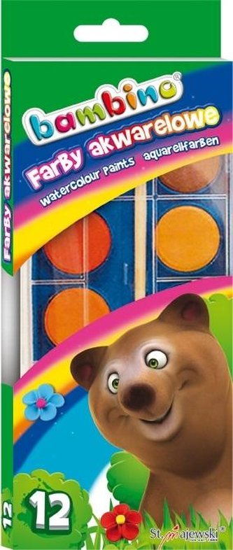 Farby akwarelowe 12 kolorów BAMBINO Farby akwarelowe 12 kolorów BAMBINO