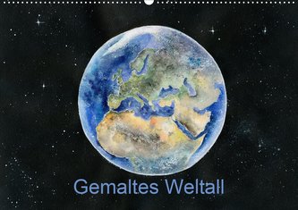 Gemaltes Weltall (Wandkalender 2021 DIN A2 quer)