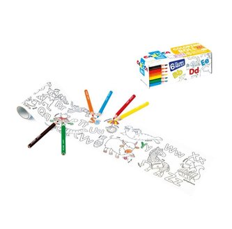 Kolorowanka w rolce mini+ kredki 6 kolorów CARIOCA Kolorowanka w rolce mini+ kredki 6 kolorów CARIOCA