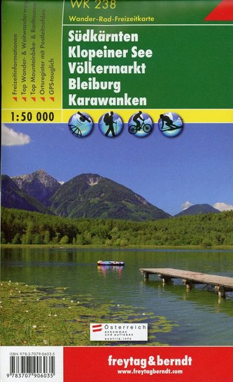 WK 238 Südkärnten, Klopeiner See, Völkermarkt, Bleiburg, Karawanken, Wanderkarte 1:50 000/mapa