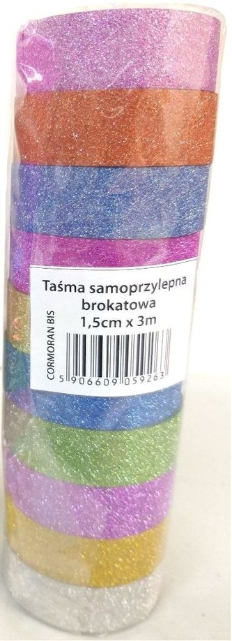 Taśma samoprzylepna brokatowa mix (10szt)
