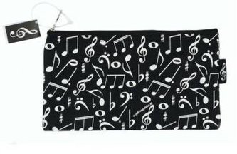 Piórnik - czarny w białe nuty