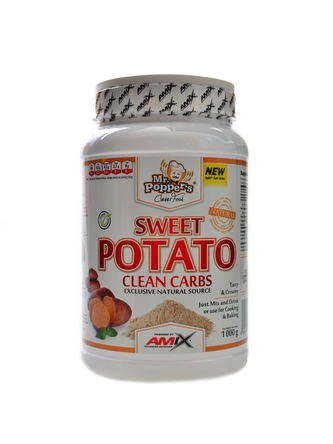 Amix Mr. Poppers - Sweet potato clean carbs 1000 g - bílá čokoláda