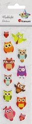 Naklejki wypukłe miękkie sowy 12szt