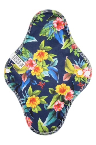 BIO Noční vložka (PUL) - Ibišek & přírodní bambusovo-biobavlněné froté