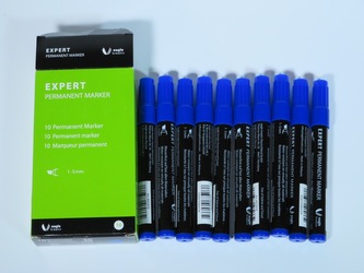 EDU3 Permanentní značkovač klínový, jednotlivé barvy, 10 ks v papírové krabičce Barva: červená