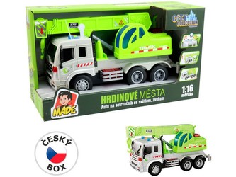 Auto jeřáb na setrvačník, se světlem a zvukem, na baterie,  27,5 x 10 x14 cm