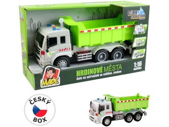 Auto nákladní na setrvačník, se světlem a zvukem, na baterie,  27 x 10 x 12,5 cm